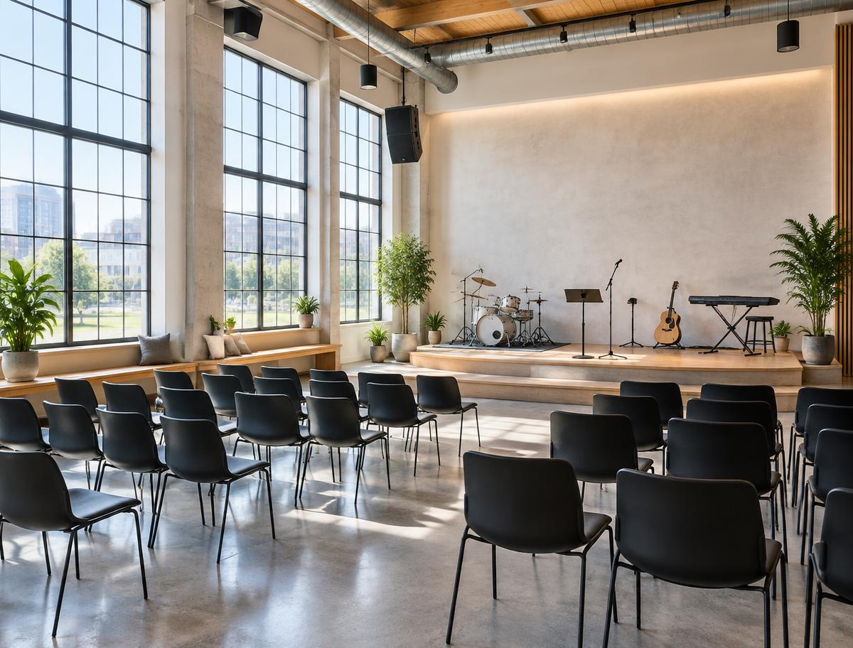 Illustrative welcoming church interior, not a real church address
