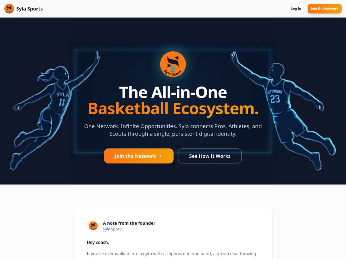 Syla Sports website homepage